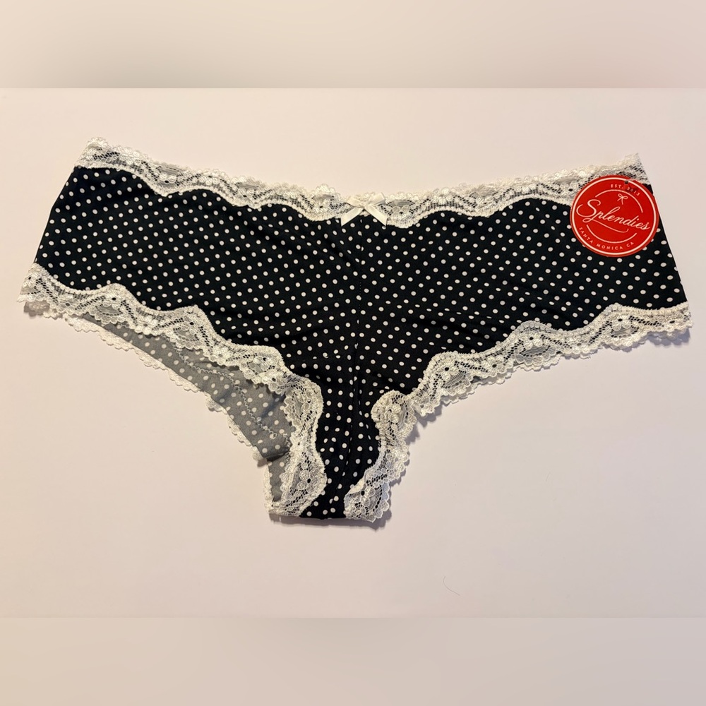 NWT Splendies Black & White Polka Dot Lace Trim Panties Size 4X – Bundle 5/$25